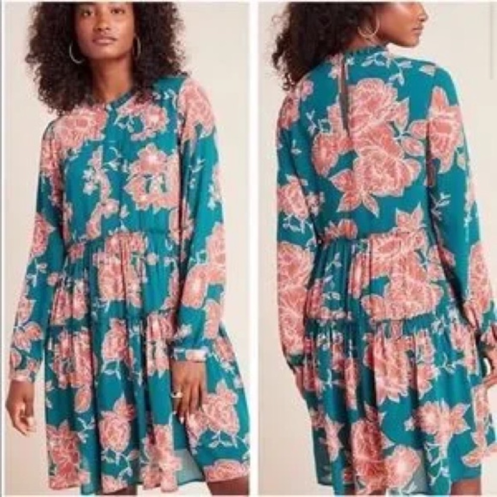 Anthropologie Maeve floral long sleeve dress‎